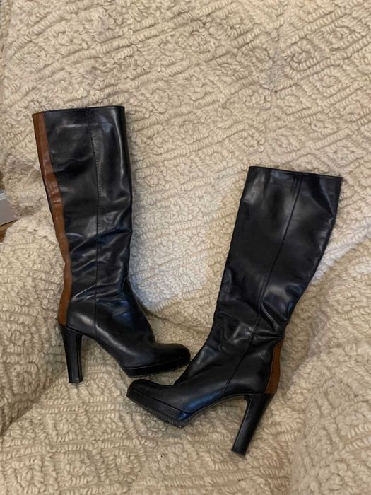 Cizme piele, cu platforma, 37