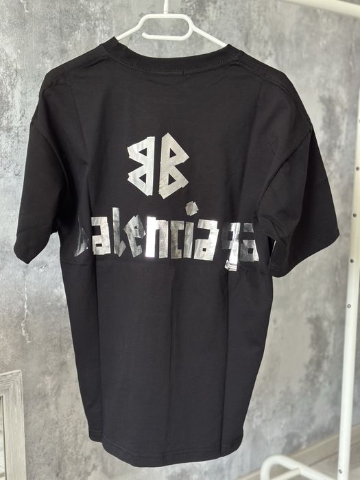 Tricou Balenciaga black silver Premium