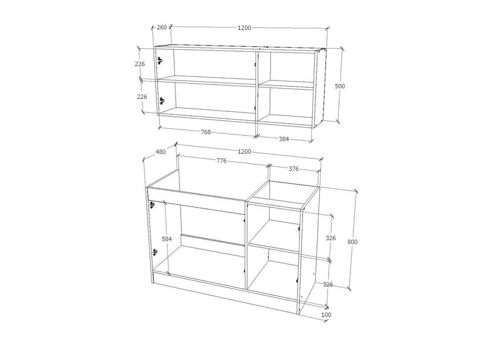 Set Bucatarie ALB 120cm