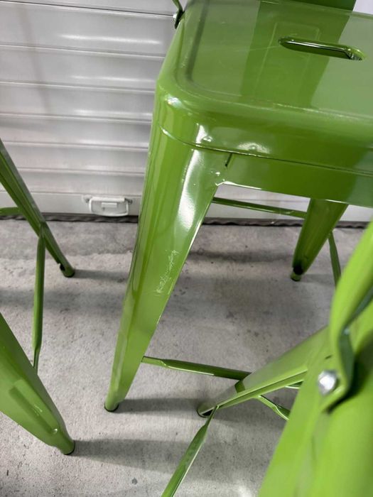 Комплект 5бр. бар столове с облегалка - Зелени. С дребни транспортни драскотини, цената е за целия комплект !