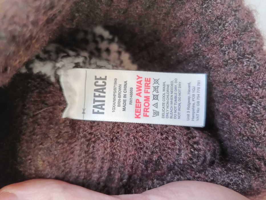 Fes Caciula Fat Face soft knit beanie with Pompom one size Faux Fur