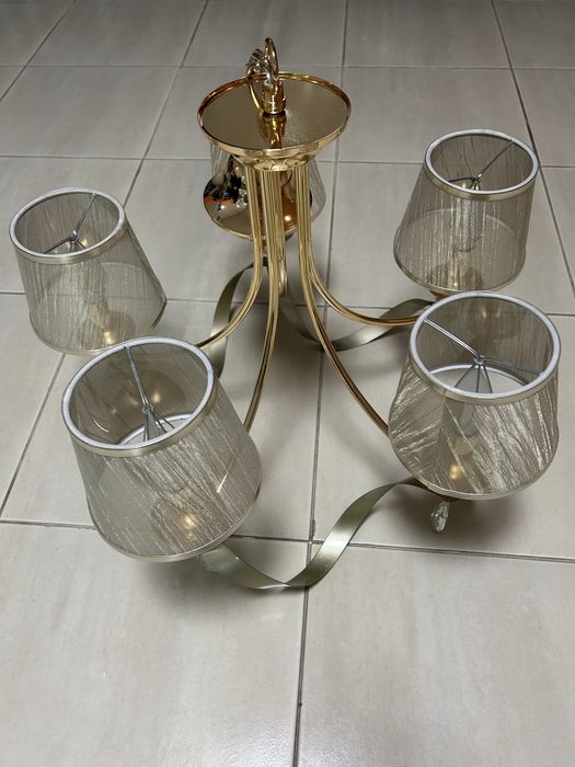 2 чешские люстры с хрустальными подвесками