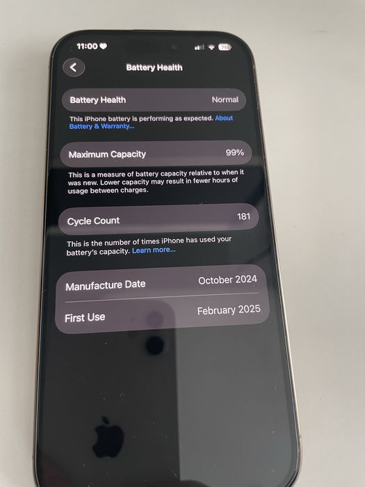 iPhone 16 Pro, 128 GB, Desert Titanium.