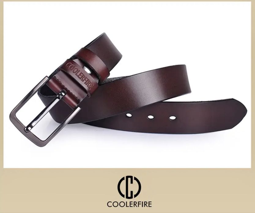 Мъжки стилни дизайнерски колани /В черно и кафяво от естествена кожа!