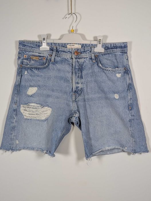 Blugi scurți Jack & Jones, croială lejeră, denim albastru, Y2K