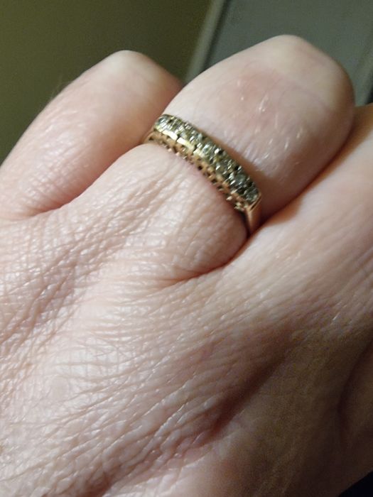 Eternity diamond ring  9 k  gold