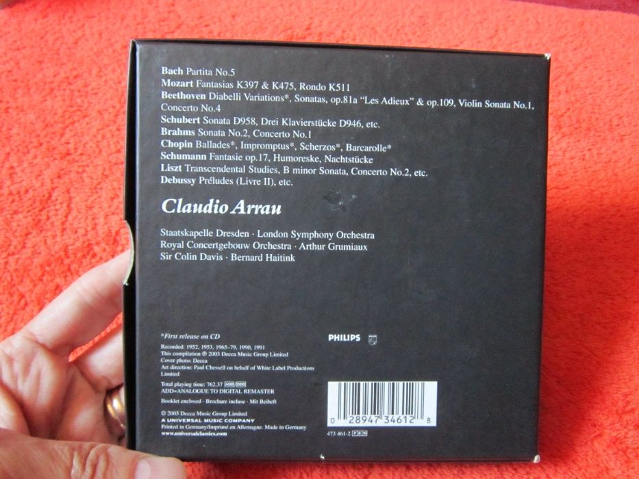 cadou deosebit Claudio Arrau AnniversaryTribute 10CD Germania 1991