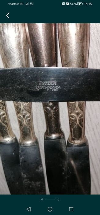 Set de 72 tacâmuri Platineta anii 60 alpaca argintata