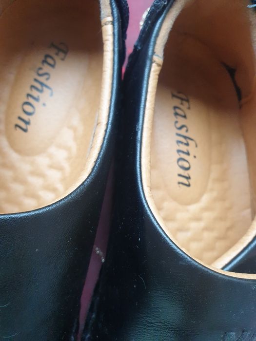 Уникални кожени обувки тип еспадрили  41 номер