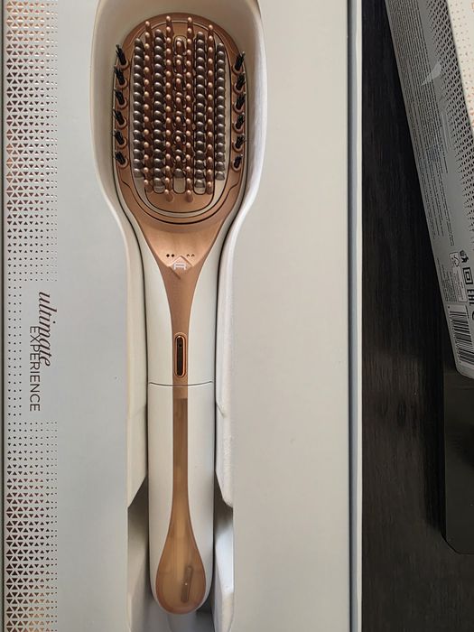 Perie reparatoare cu abur Rowenta Hair Therapist™ CF9920F0, 165 W, timp incalzire 60 secunde, tehnologie Thermal Care, peri naturali