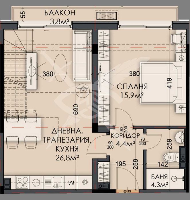 Продава се Тристаен апартамент в Варна, Виница - 159 кв.м за 1070 €/кв.м - Снимка #1