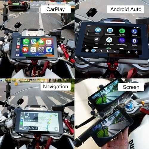 CARabc 5" IPS сензорен екран, преносим Apple Carplay за мотоциклет