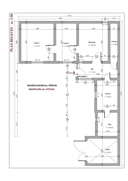 Apartament 2 camere, Zona Parneava, Str. Dorobantilor