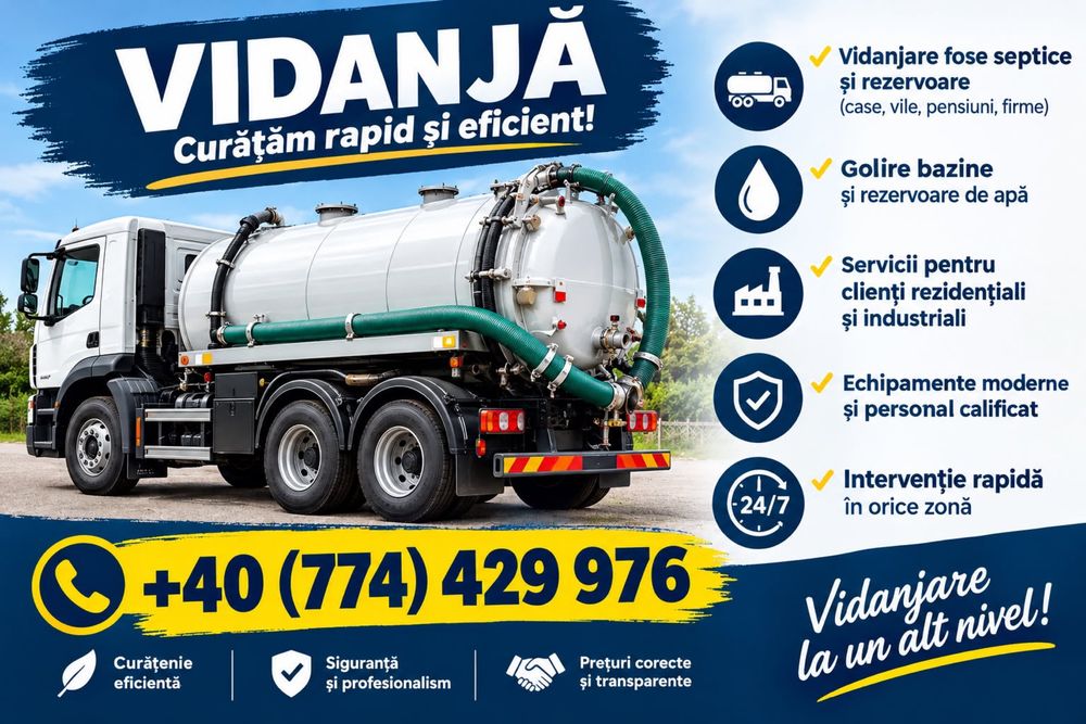 Servicii de vidanjare in Iasi