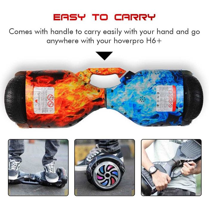 Hoverboard Electric cu Bluetooth si lumini LED. Print craniu