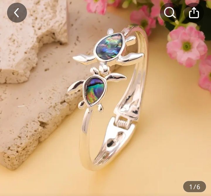 Уникална Деликатна Гривна с Шарка На Цветя- Бижу Със Сребърно Покрит