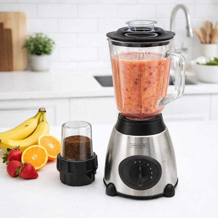 Blender Royalty Line 500W Bol Sticla 1.5L + Rasnita Cafea