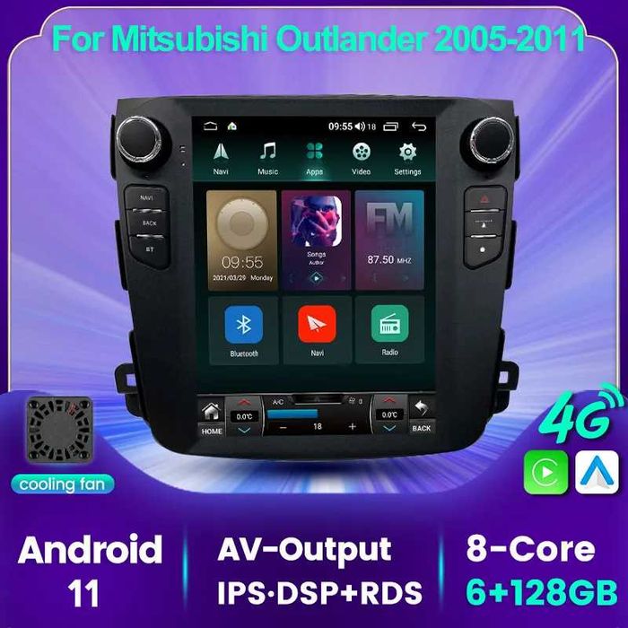 Navigatie Android TESLA Mitsubishi Outlander 2005-2011 1/6 Gb Ram Waze