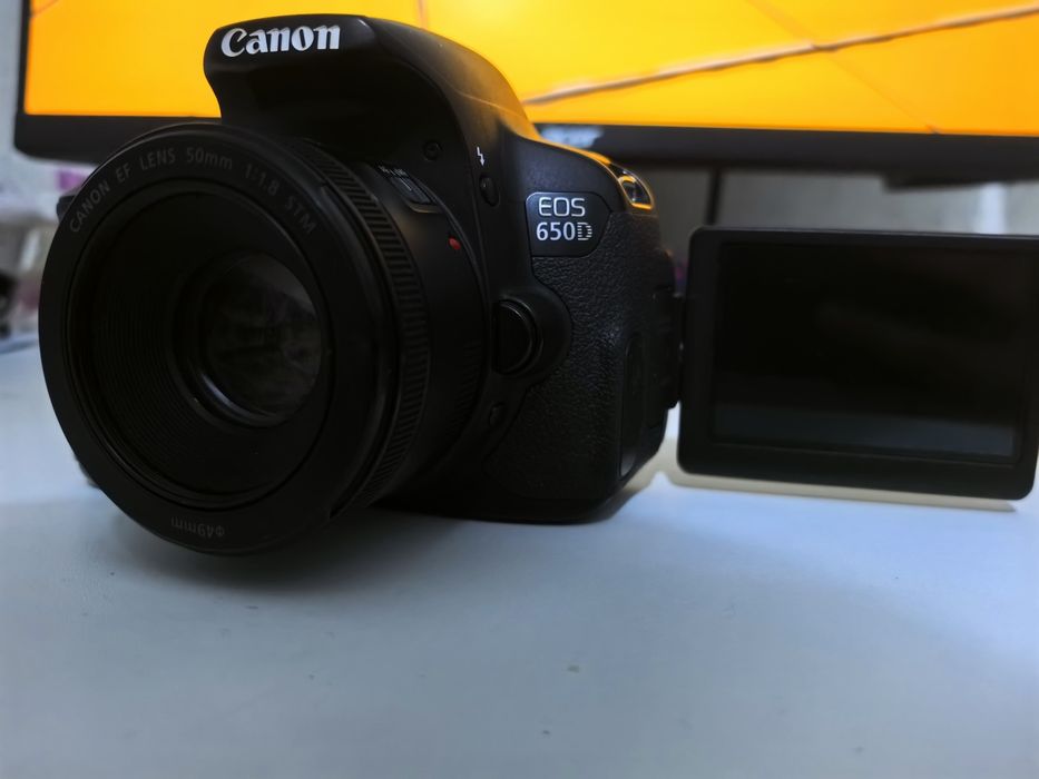 canon eos 650d с объективом 50mm 1.8 stm