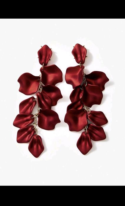 Красиви големи обеци - цвят Бургунди