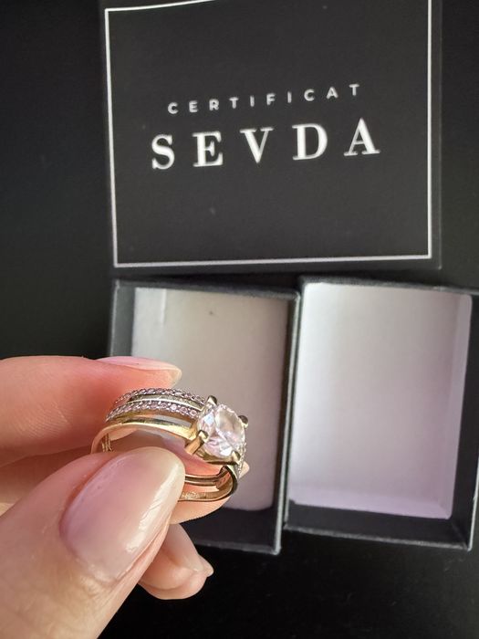Inel Logodna aur galben 14K 2,72 g cu certificat Sevda