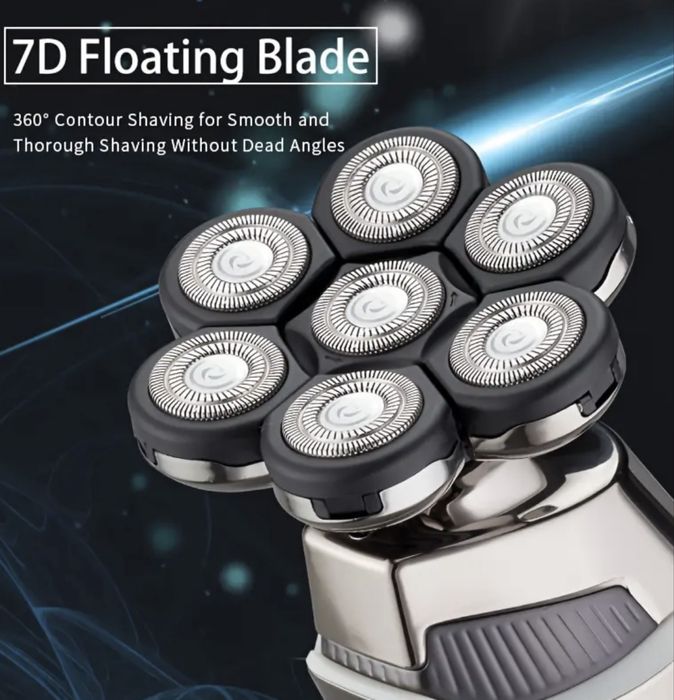 5 в 1 Мъжка Електрическа Самобръсначка за Глава и Лице – Водоустойчива