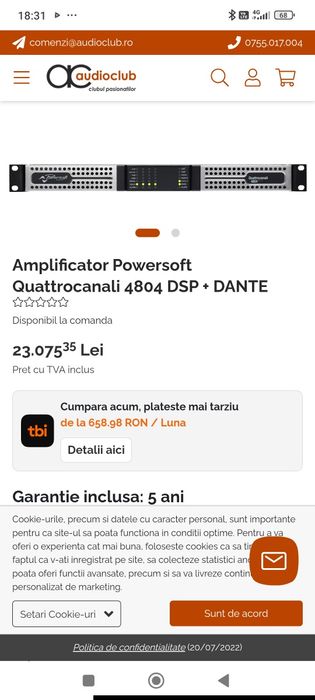Powersoft quatrocanali 4804 Dsp+dante