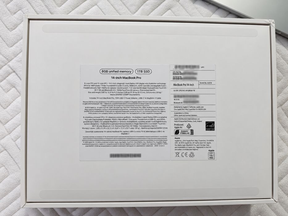 Apple MacBook Pro 14 M3 8GB 1TB Silver | Baterie 100% | 94 cicluri