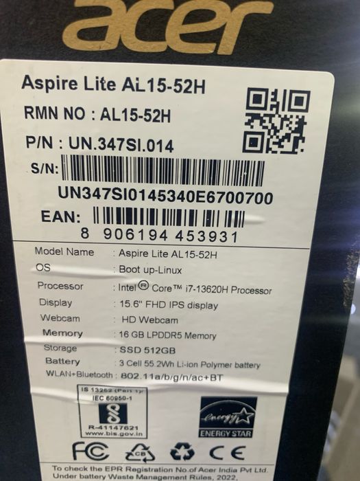 Новый Acer Aspire Lite core i7