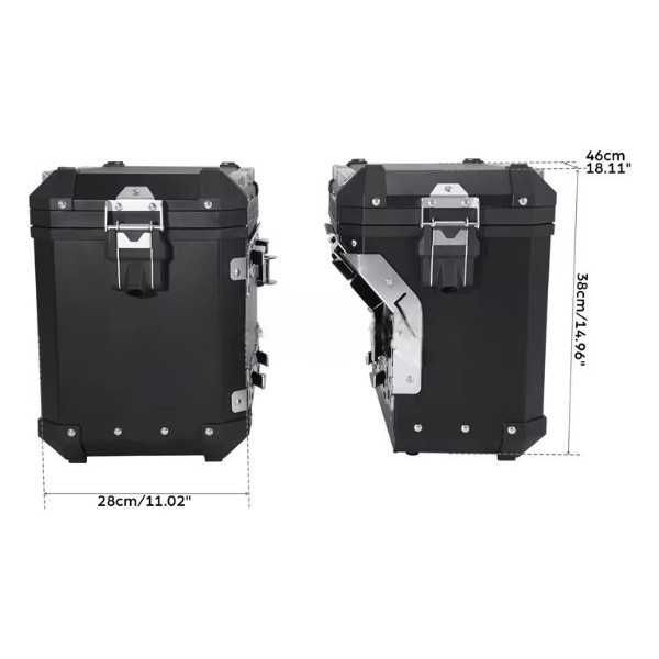 SET Cutii Genti Laterale Sidecase Aluminiu 48L pentru BMW GS R1200 R1250 F850 F900 A273BLACK