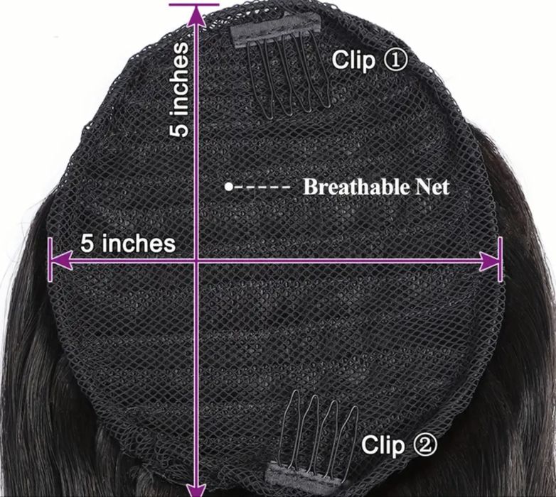 100% Естествена Човешка Коса – Опашка с Клипс, 40см, 100гр