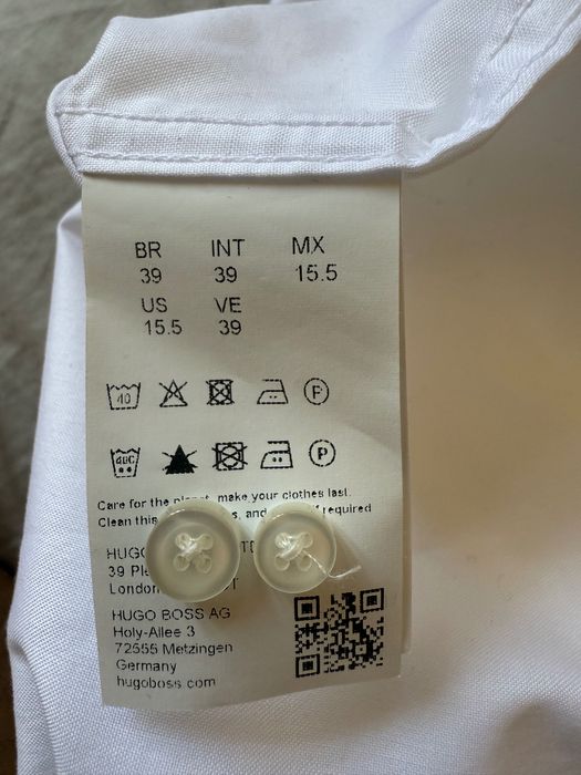 Мъжка риза Boss (дълъг ръкав, бяла)