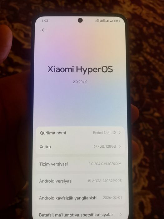 Redmi note 12 holati ideal
