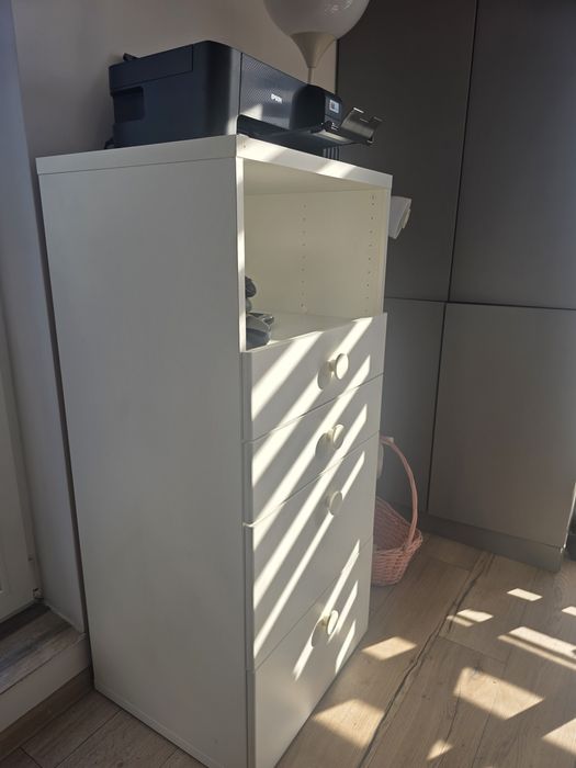 Set 2 buc  x Comoda IKEA STUVA / FÖLJA albă, 4 sertare – 60x50x128 cm
