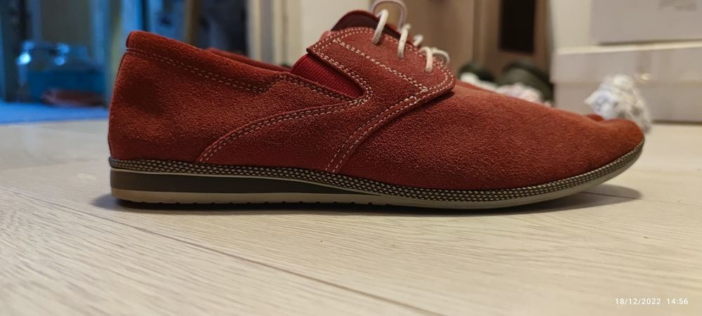Pantofi grena bărbătești din piele întoarsă măsura 40