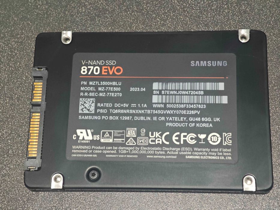 SSD Samsung 870 EVO 500GB SATA III – 97% Health – Testat Complet – Original