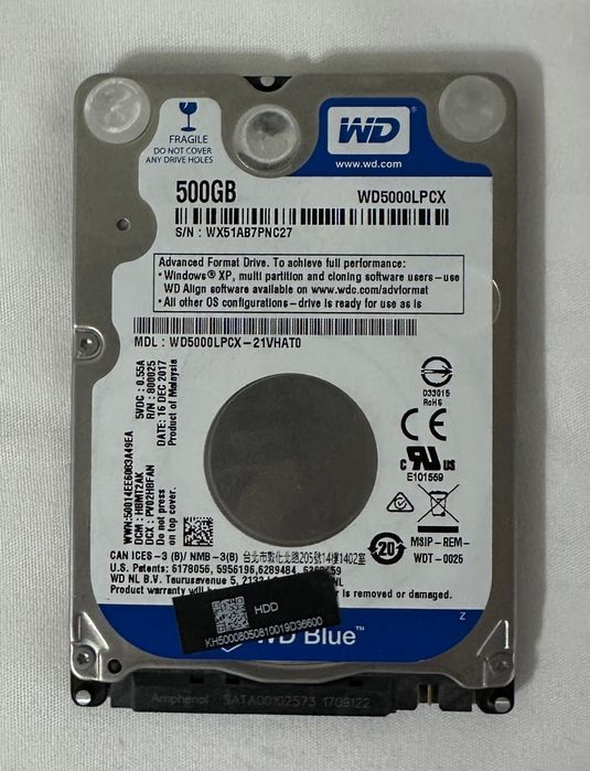 Жёсткий диск HDD(WD 500 gb)