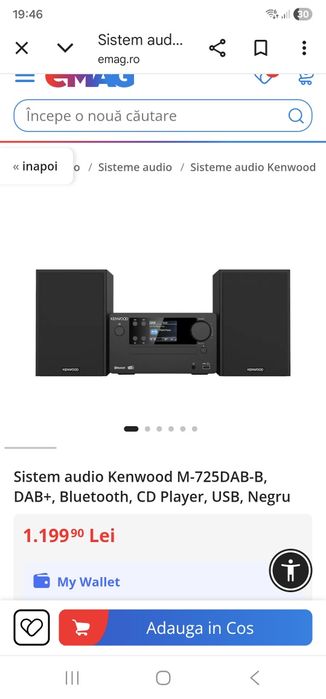 Sistem audio,bluethoot, Kenwood M725 DAB,ocazie unica