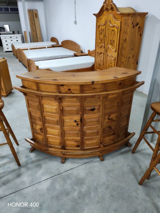 Bar Rustic Terasa/Foișor cu 4 Scaune - Lemn Masiv - Mobila Germania