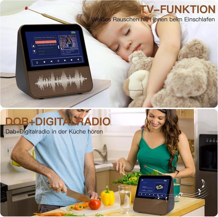 Мини преносим телевизор, 7 инча, Candy TV DVB-T2 + FM