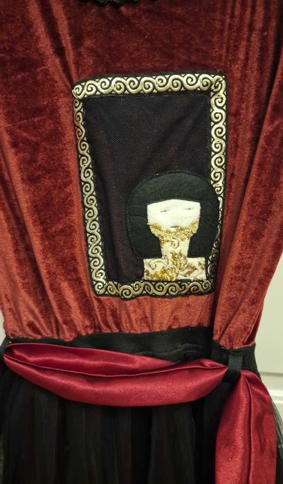 Rochie de zi, catifea si voal, marimea 36