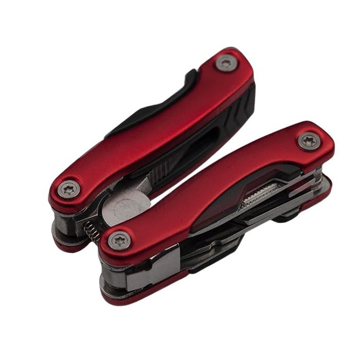 Cleste multifunctional Survival Instict, otel, 9 functii, 14 cm, rosu