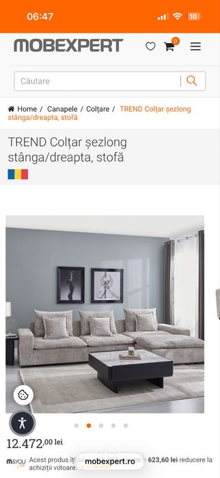 Coltar dreapta Tend Mobexpert stofa aproape gratis/ieftin/urgent