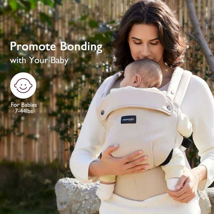 Marsupiu ergonomic bebe MomCozy PureHug, culoare Khaki, ca nou