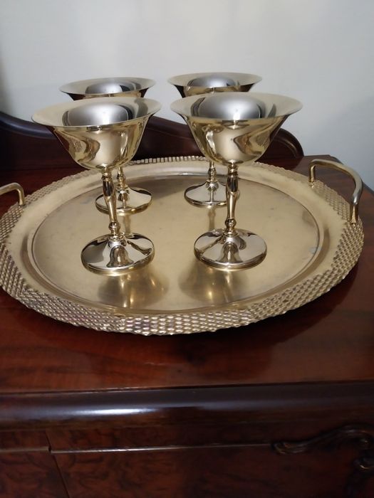 Италиански сервиз за шампанско с 24к златно покритие