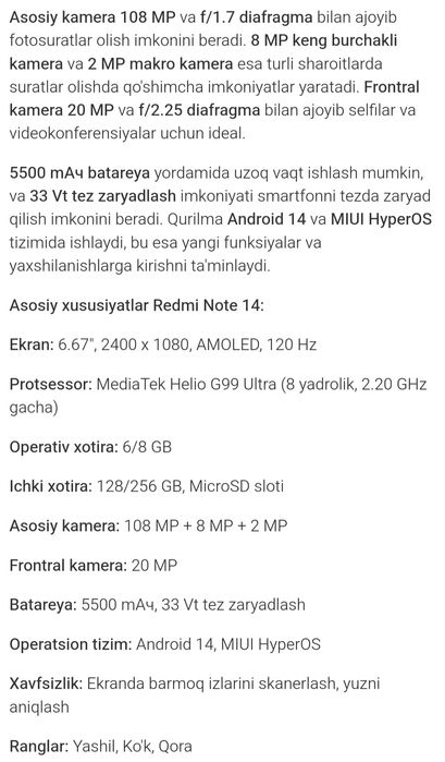 Redmi Not 6/128 Qora