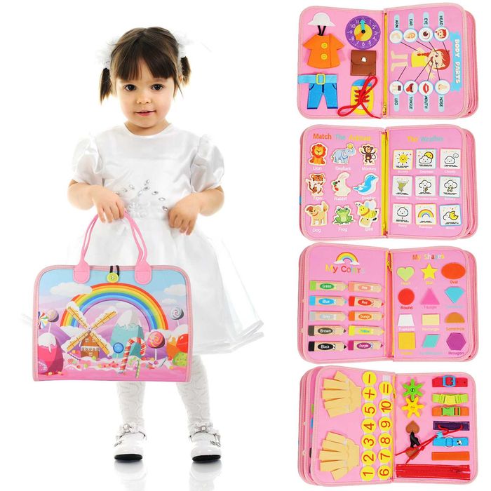 Бизиборд образователна книжка Монтесори активна дъска за игра подарък