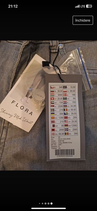 Vând jeans gri New Yorker
