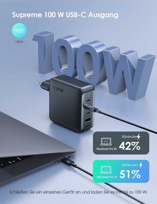 Incarcator 120W cu 4 porturi incarcare - pentru MacBook iPhone Samsung