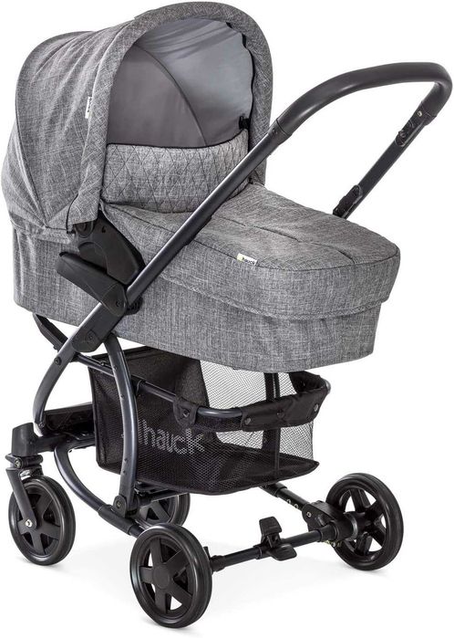 3 в 1 Бебешка Количка - Hauck Malibu 4 Trio Set H-14608 Столче за Кола и Кош за Новородено, Сива!